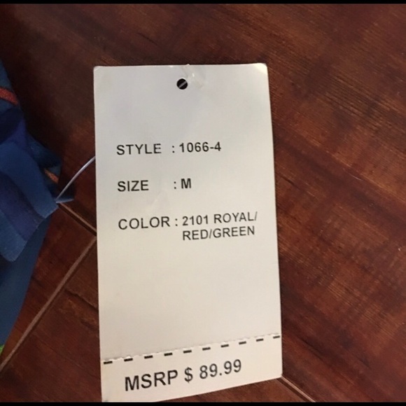 Madison Paige Tropical Print Dress W/Jute Belt - Picture 4 of 7